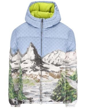 Gucci Printed Short Down Jacket - Blue