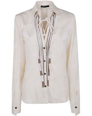 Ibrigu Kimono Shirt With Ruffles - White