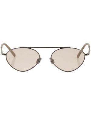 Brunello Cucinelli Titanium Aviator Sunglasses - White