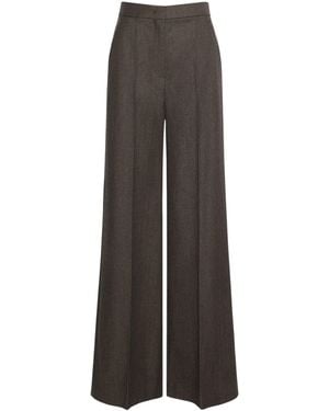 Max Mara Denim-Look Wool Pants - Brown