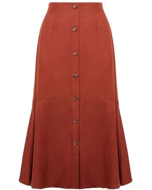 Agnona A-Line Midi Skirt - Red