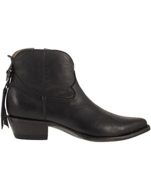 Mexicana "Bonnie" Western Ankle Boots - Black