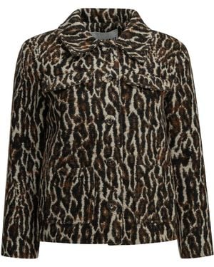 Ganni Leopard Blazer - Black