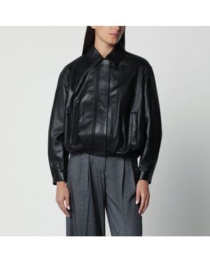Arma Melis Leather Bomber Jacket - Black