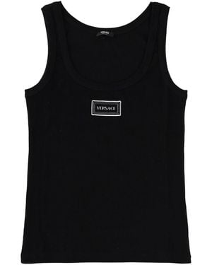 Versace Tank Top With Logo - Black