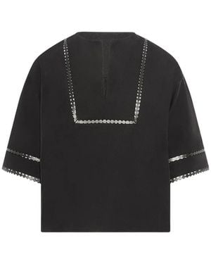 Yves Salomon Short-Sleeve Top - Black