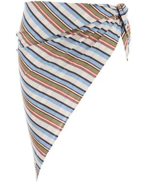 Prada Embroidered Cotton Sarong - Blue