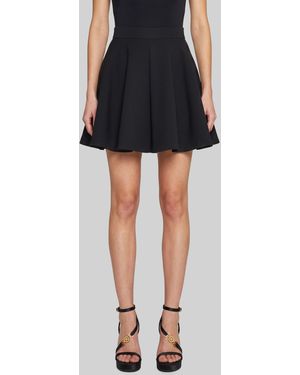 Versace Natté Wool Miniskirt - Black