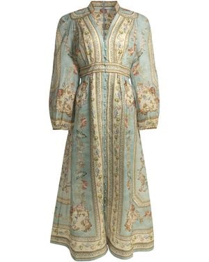 Zimmermann "Roselight" Midi Dress - Green