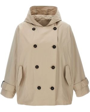 Brunello Cucinelli Cotton Blend Parka Coat - Natural