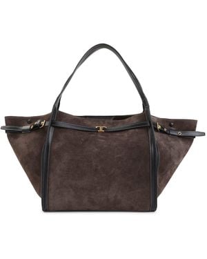 Tod's Palissandro Nero Tim Medium Shopping Bag - Brown