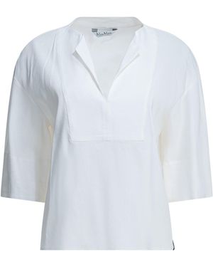 Max Mara Pure Linen Blend Blouse - White