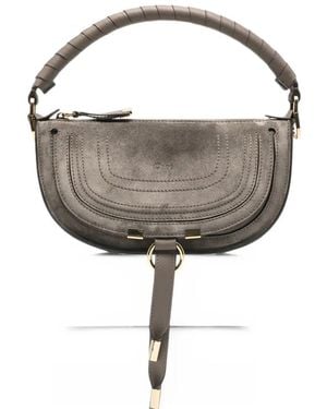 Chloé Suede Mini Marcie Bag - Gray