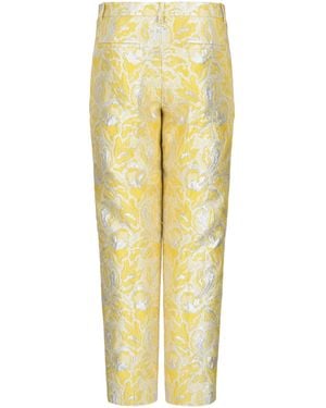 Valentino Iris Brocade Pants - Yellow