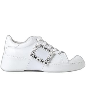 Roger Vivier Viv' Skate Crystal-Embellished Sneakers - White