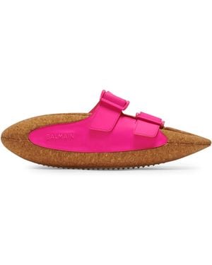 Balmain B-It-Rubberized Leather&Cork Nwt - Pink