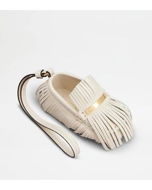 Tod's "Gommino" Leather Charm - White