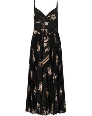 Zimmermann Fitted Bodice Mini Dress With Shirred Back And Waist Belt - Black