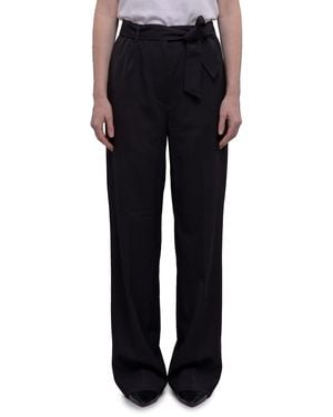 Max Mara Editto Wool Pants With Belt - Black