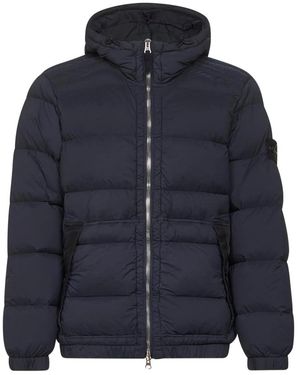 Stone Island Down Jacket in Blue for Men | Lyst