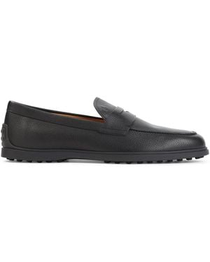 Tod's Grained Leather Loafer - Black