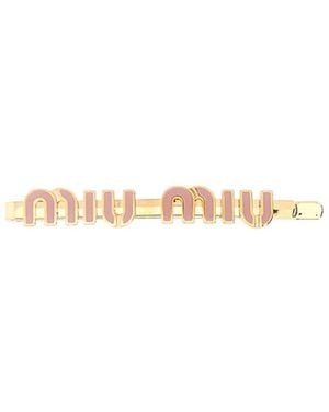 Miu Miu Metal Hair Clip - Metallic