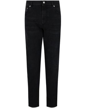 McQueen Graffiti Denim Jeans - Black