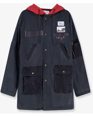 PALY Cotton Jacket With Used Effect - Blue