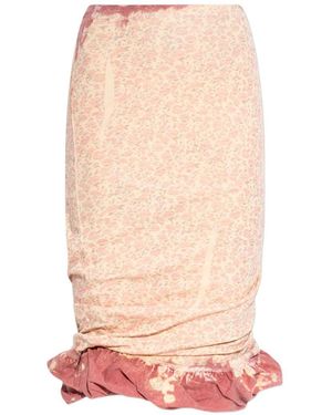 DIESEL Pale Floral Ruffled Skirt - Pink