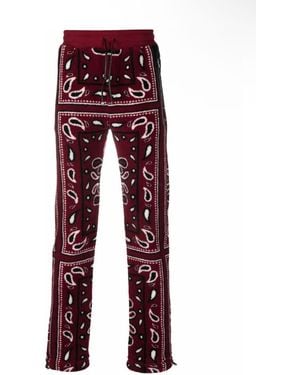 Amiri Printed Bandana Fleece Pants - Red