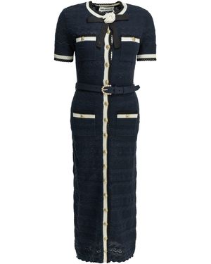 Self-Portrait Knit Midi Dress - Blue