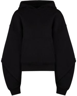 Mugler Oversize Cotton Hoodie - Black