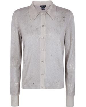 Avant Toi Hand Painted Cashmere Shirt With Check Lamination - Gray