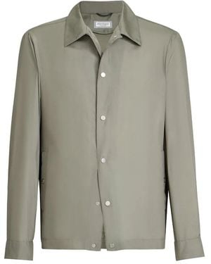 Brunello Cucinelli Silk Blouson Jacket - Green