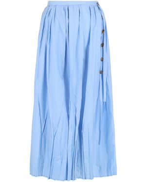 Ferragamo Silk-Blend Skirt - Blue