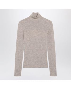 Max Mara Melange Turtleneck Sweater - Gray