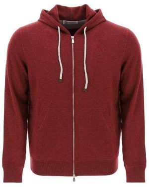 Brunello Cucinelli Wool Zip Hoodie - Red