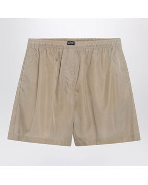 Prada Camel Renylon Shorts - Natural