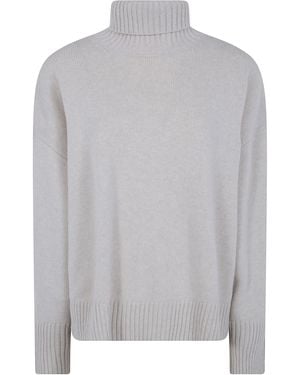 Soeur William" Oversize Turtleneck Sweater - Gray