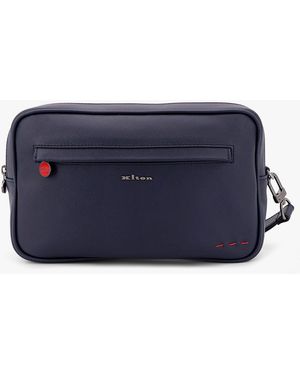 Kiton Leather Clutch - Blue