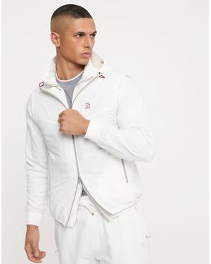 Brunello Cucinelli Off Zip Front Jacket - White