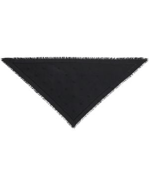 Gucci Double G Silk Wool Shawl - Black
