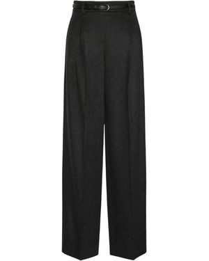 Max Mara Wool Wide-Leg Pants - Black
