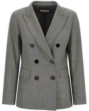 Alberto Biani Double-Breasted Blazer - Gray