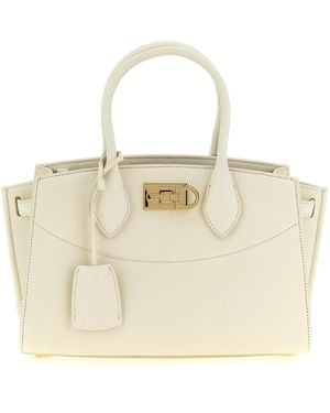 Ferragamo 'New Studio Soft (M) Handbag - Natural