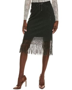 Brunello Cucinelli Silk Blend Pencil Skirt - Black