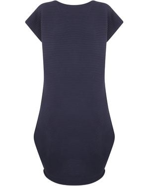 Pleats Please Issey Miyake "Zig Zag Knit" Dress - Blue
