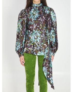 Gucci Printed Silk Twill Shirt - Green