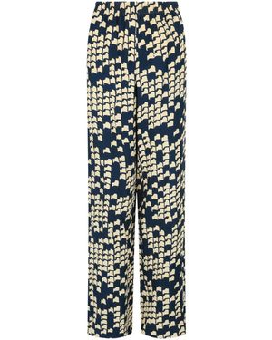 Valentino Opticool Print Wide-Leg Pants - White