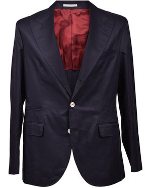 Brunello Cucinelli Tailored Cotton Blazer - Blue